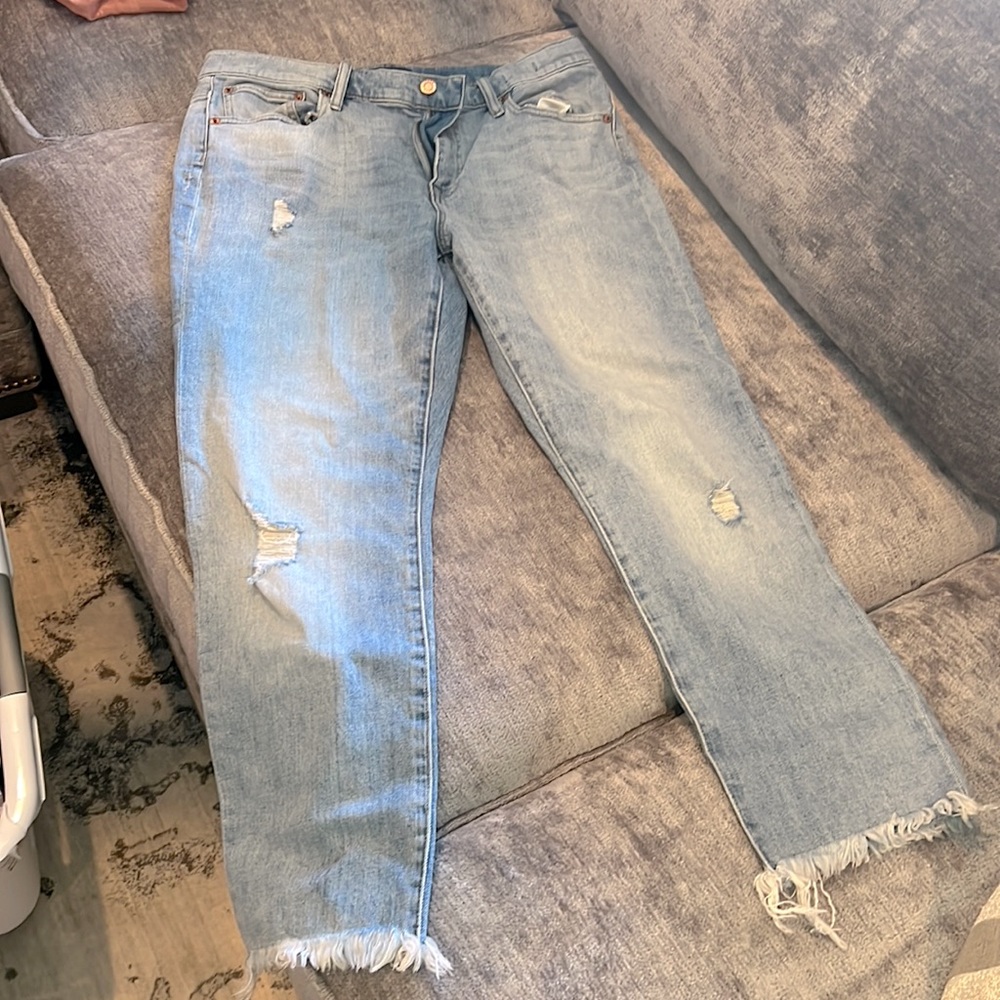 J. Crew Light Blue Distressed Boyfriend Jeans